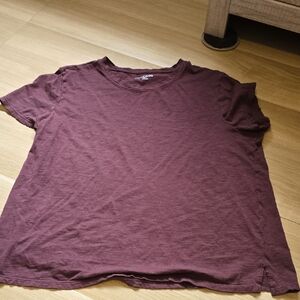 Maurices Short Sleeve Crewneck Tee - Burgundy Plum